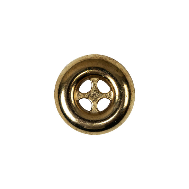 Italian Gold 4-Hole Deepwell Metal Button - 28L/18mm