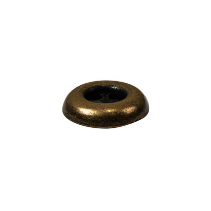 Italian Bronze 4-Hole Deepwell Metal Button - 28L/18mm Folded