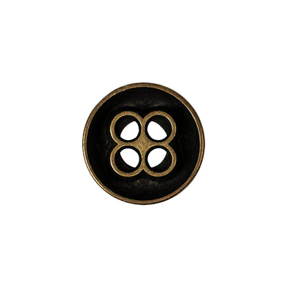 Italian Bronze 4-Hole Deepwell Metal Button - 28L/18mm Detail