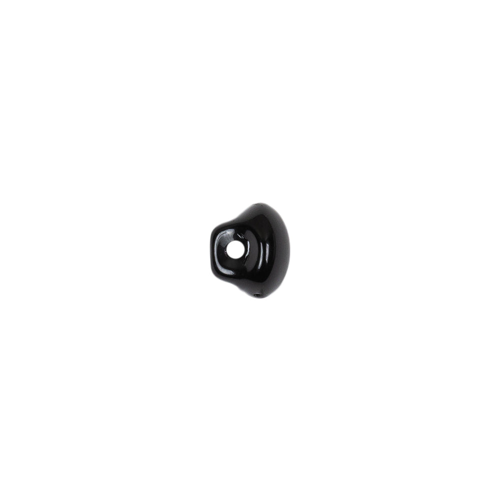 European Black Self Back Glass Button - 12L/7.5mm Detail