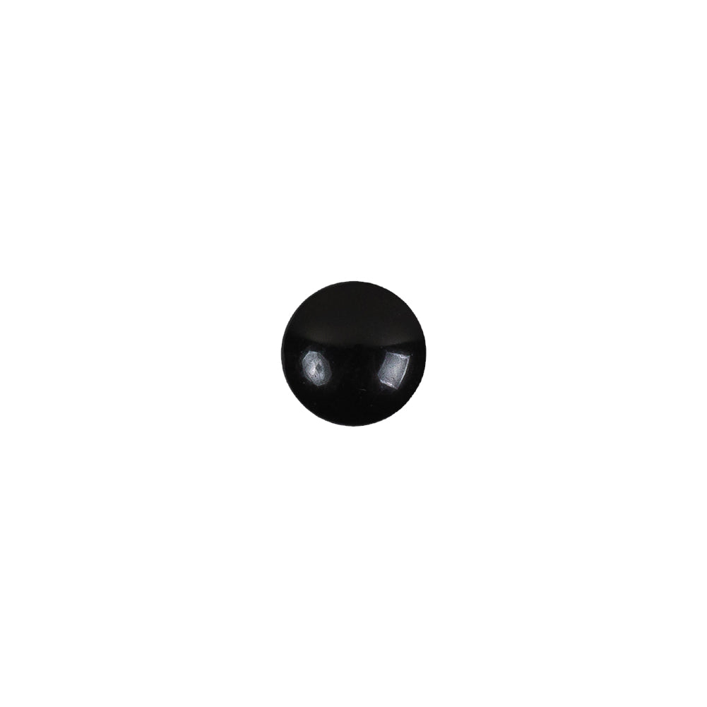 European Black Self Back Glass Button - 12L/7.5mm