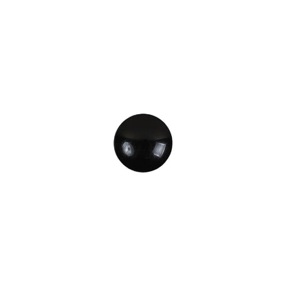 European Black Self Back Glass Button - 12L/7.5mm