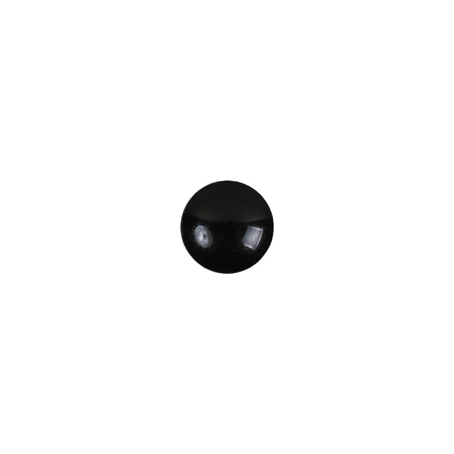 European Black Self Back Glass Button - 12L/7.5mm