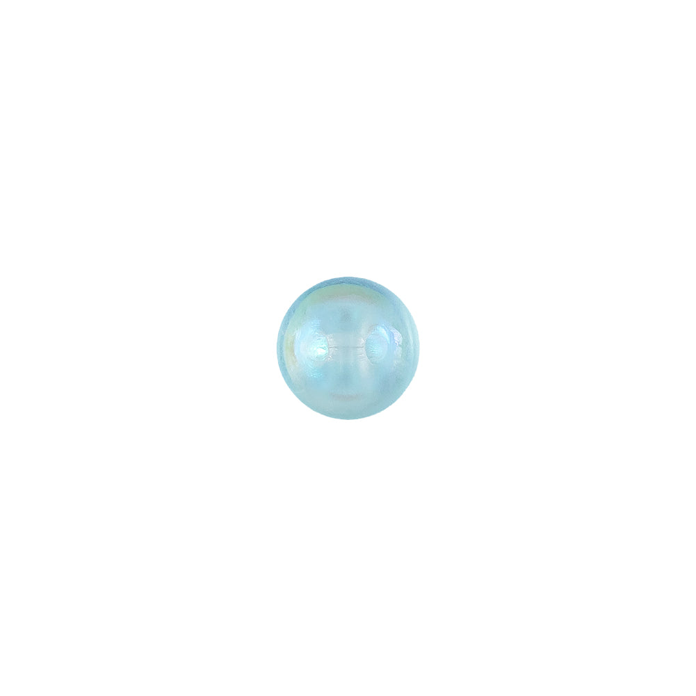 European AB Blue Self Back Glass Button - 12L/7.5mm