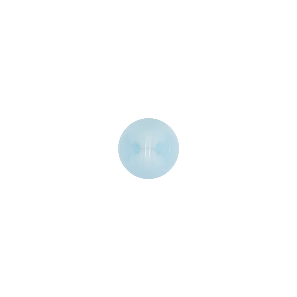 European Baby Blue Self Back Glass Button - 12L/7.5mm