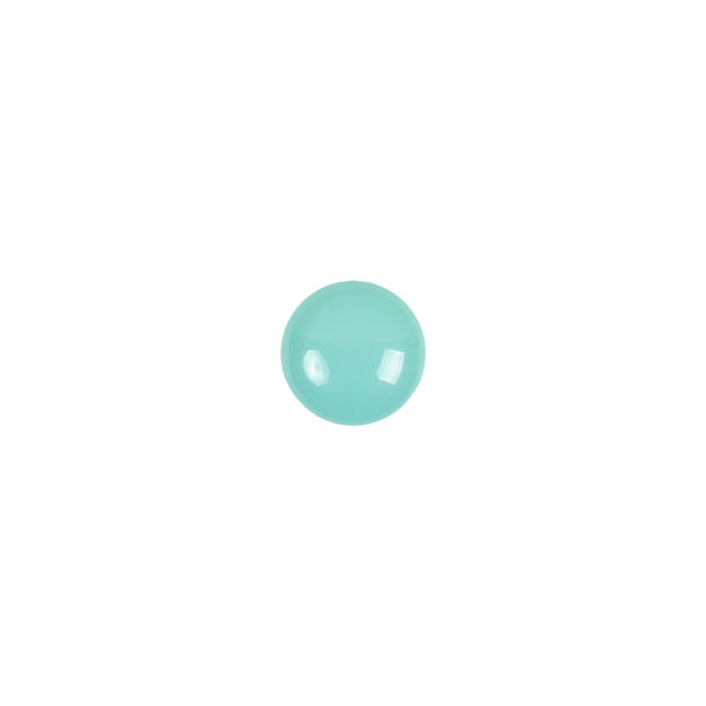 European Blue Green Self Back Glass Button - 12L/7.5mm