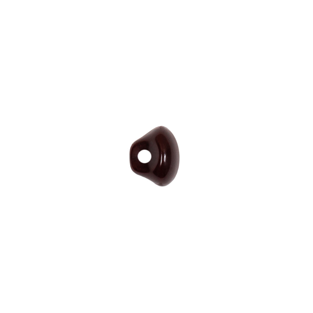 European Brown Half Domed Self Black Glass Button - 12L/7.5mm Detail