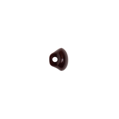 European Brown Half Domed Self Black Glass Button - 12L/7.5mm Detail