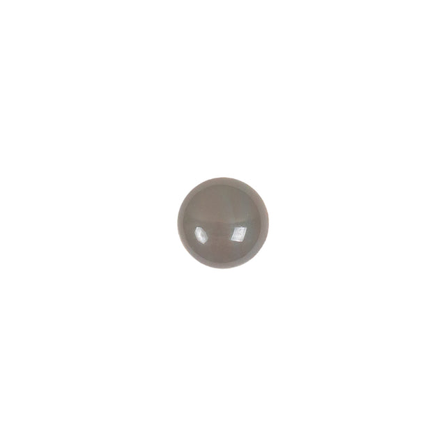 European Dark Gray Half Domed Self Black Glass Button - 12L/7.5mm