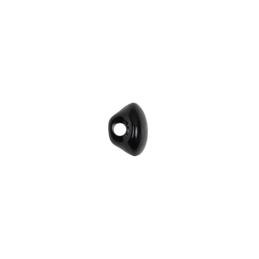 European Black Self Back Glass Button - 14L/9mm Detail