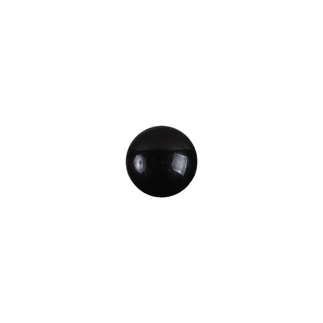 European Black Self Back Glass Button - 14L/9mm
