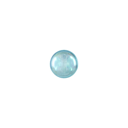 European AB Blue Self Back Glass Button - 14L/9mm