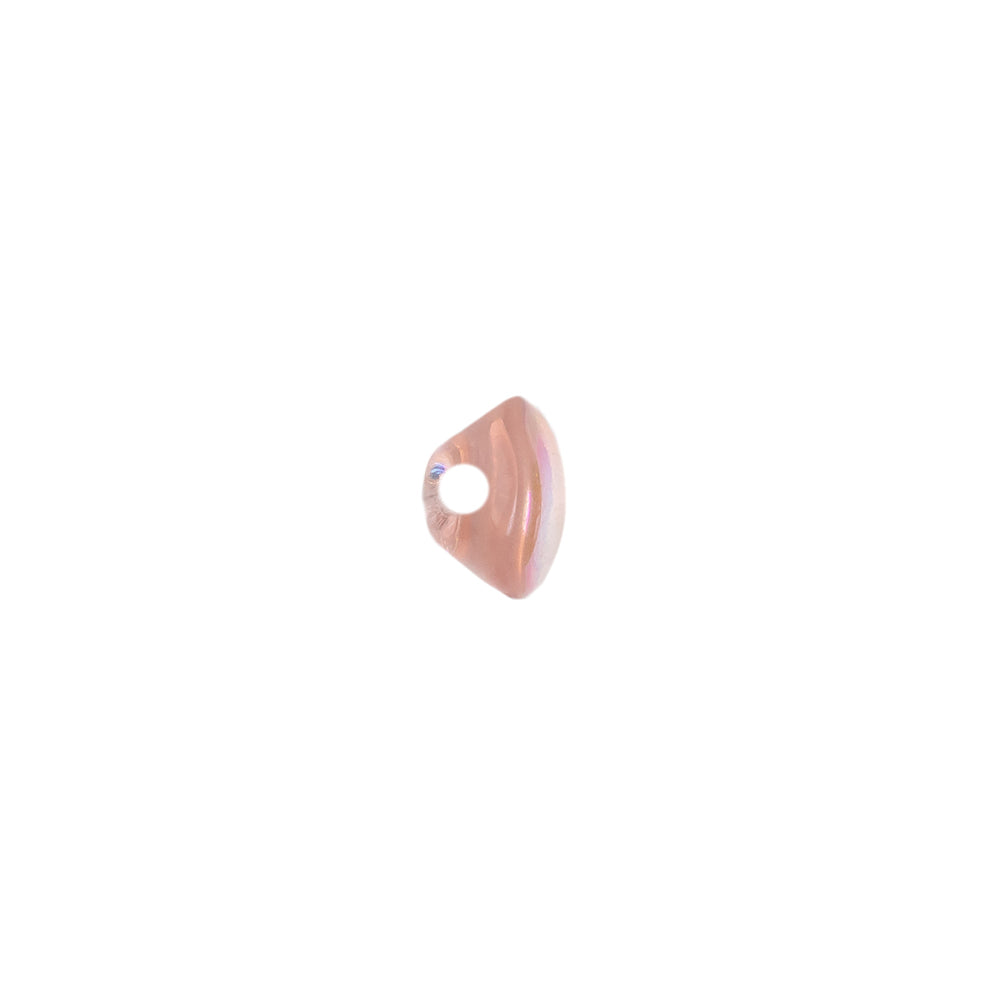 European AB Pink Self Back Glass Button - 14L/9mm Detail