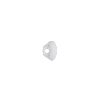 European White Self Back Glass Button - 14L/9mm Detail