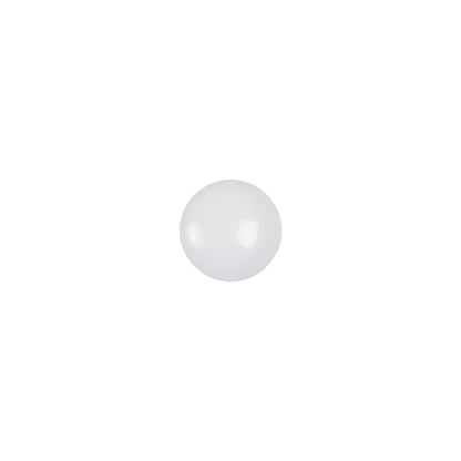 European White Self Back Glass Button - 14L/9mm