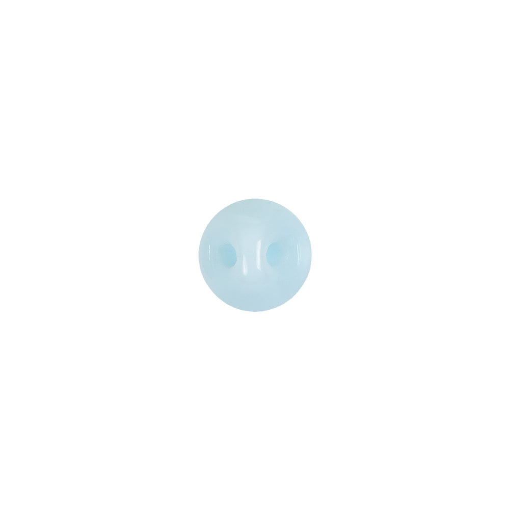 European Baby Blue Self Back Glass Button - 14L/9mm
