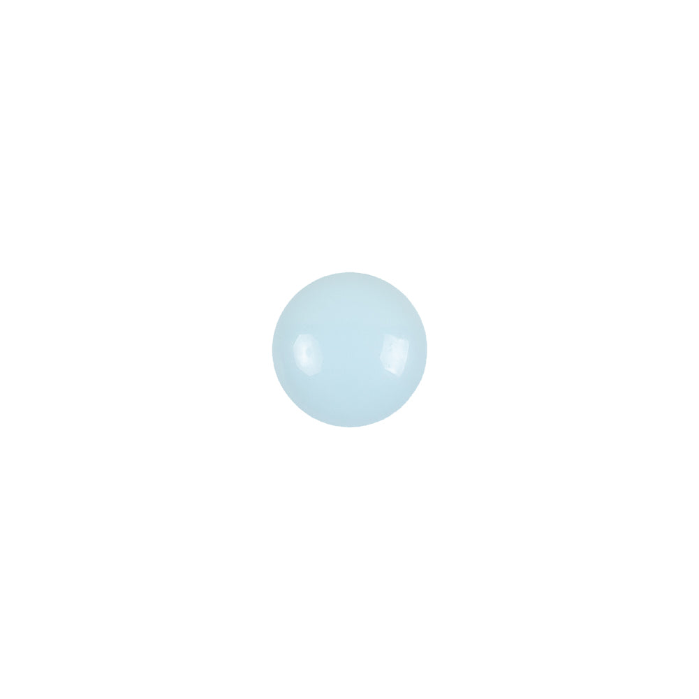 European Baby Blue Self Back Glass Button - 14L/9mm