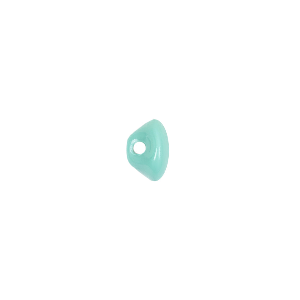 European Blue Green Self Back Glass Button - 14L/9mm Detail