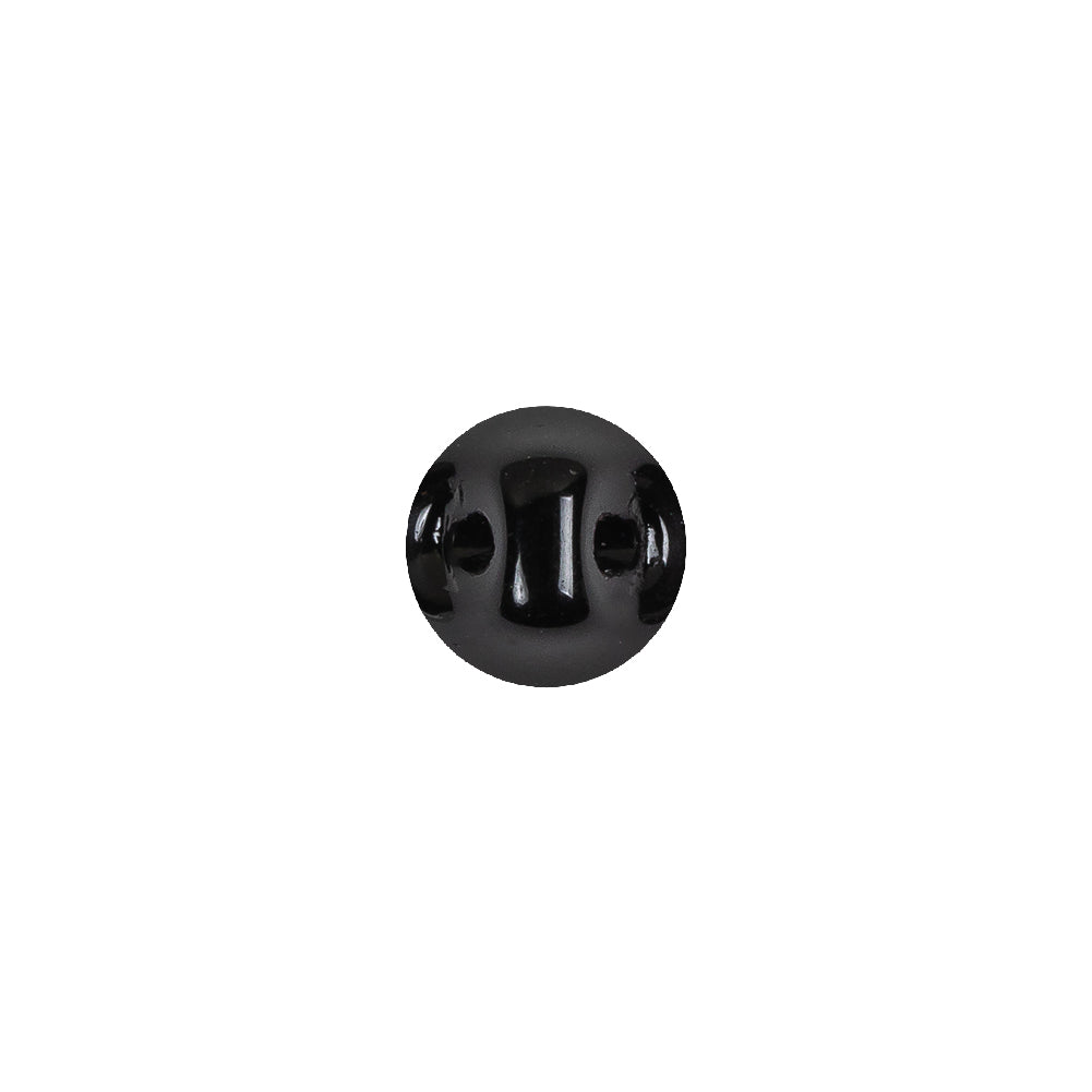 European Black Self Back Glass Button - 16L/10mm