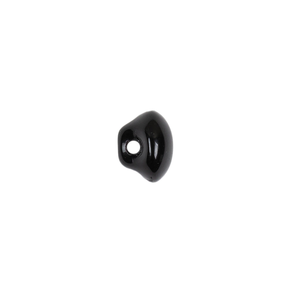 European Black Self Back Glass Button - 16L/10mm Detail
