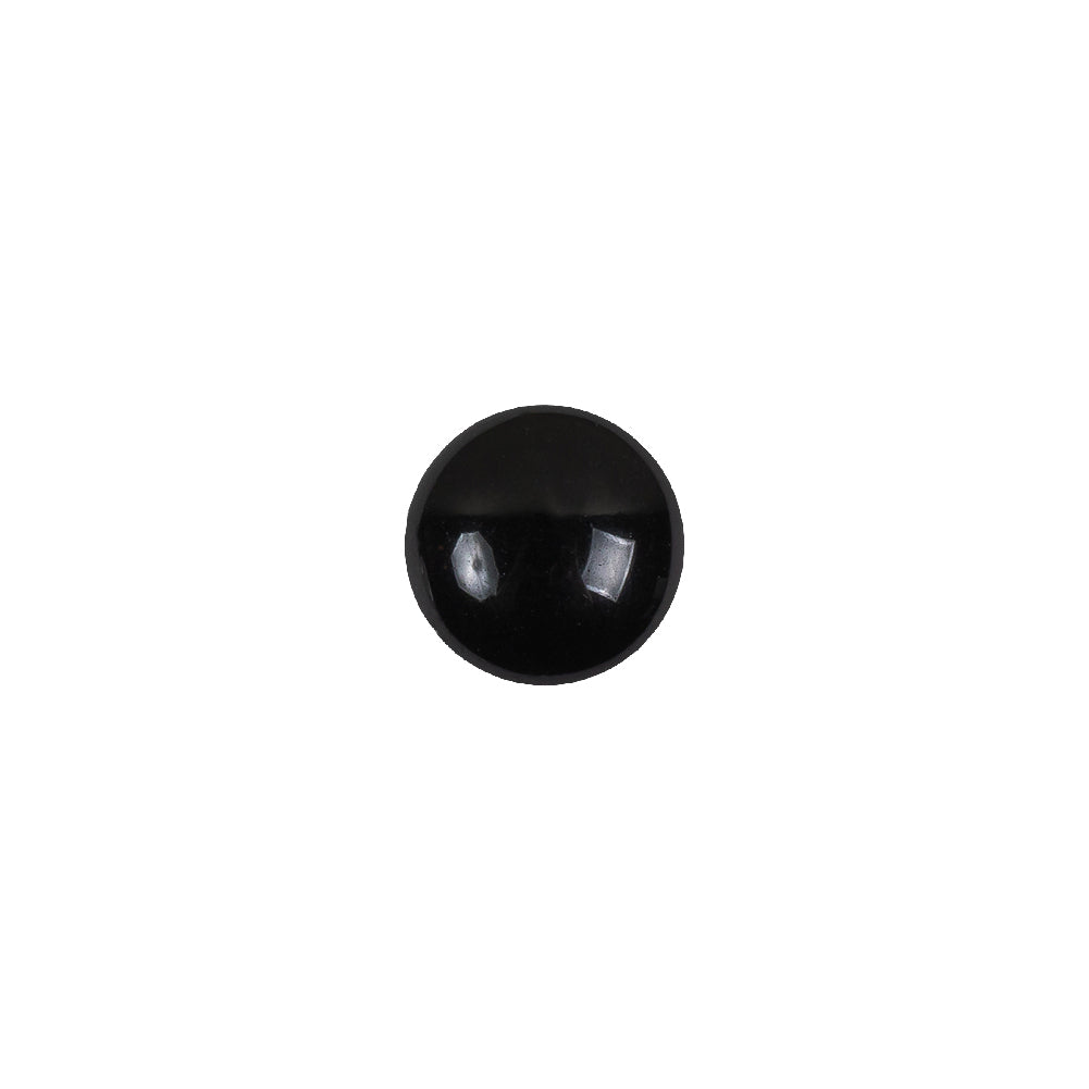 European Black Self Back Glass Button - 16L/10mm