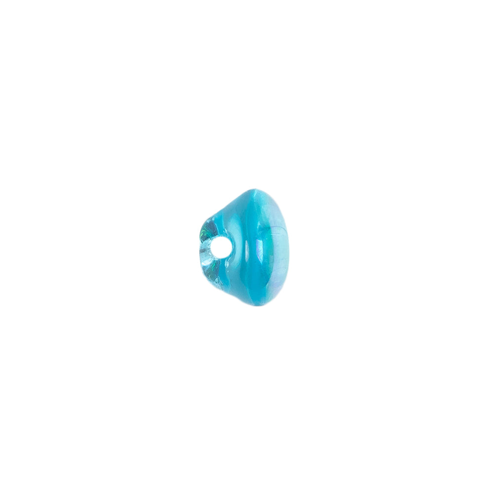 European AB Blue Self Back Glass Button - 16L/10mm Detail