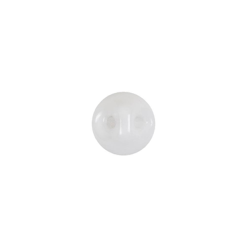 European White Self Back Glass Button - 16L/10mm