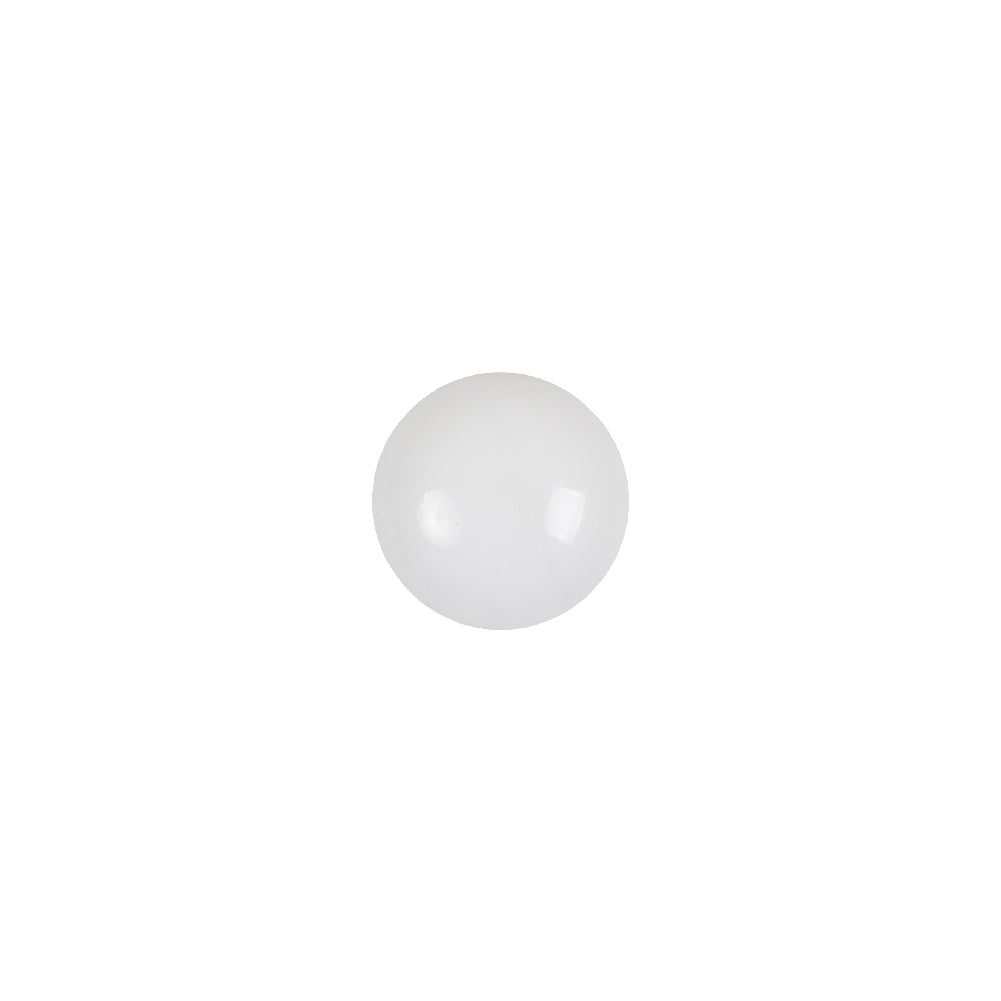 European White Self Back Glass Button - 16L/10mm
