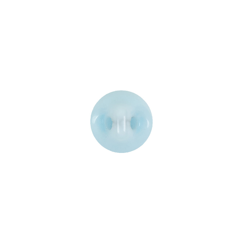 European Baby Blue Self Back Glass Button - 16L/10mm