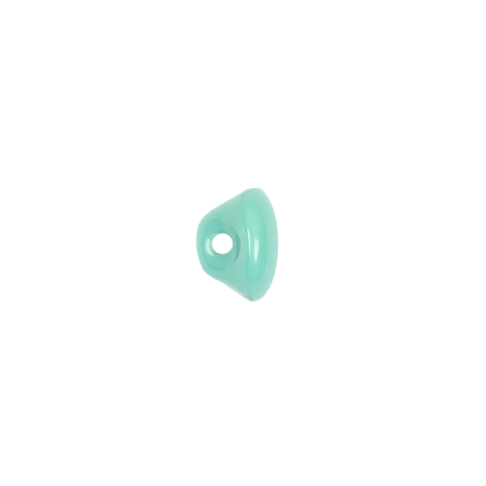 European Blue Green Self Back Glass Button - 16L/10mm Detail