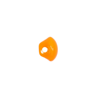 European Orange Half Domed Self Back Glass Button - 16L/10mm Detail