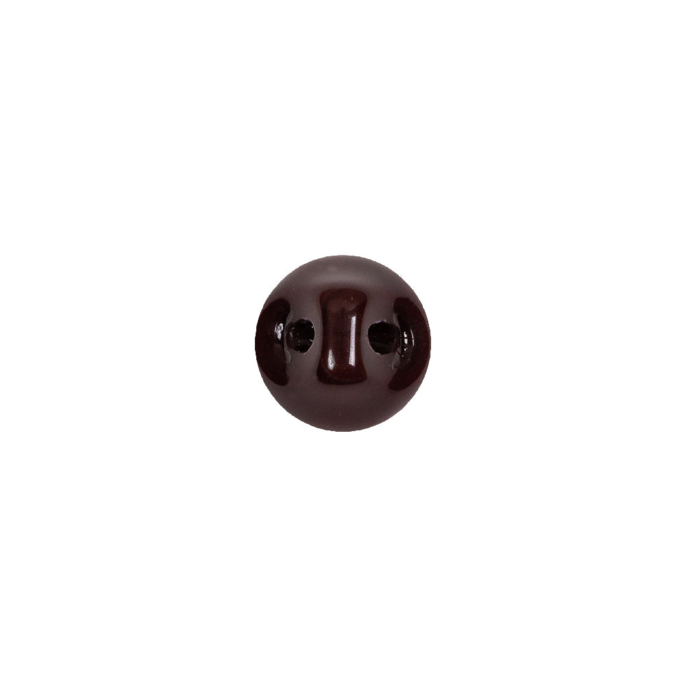 European Brown Half Domed Self Back Glass Button - 16L/10mm