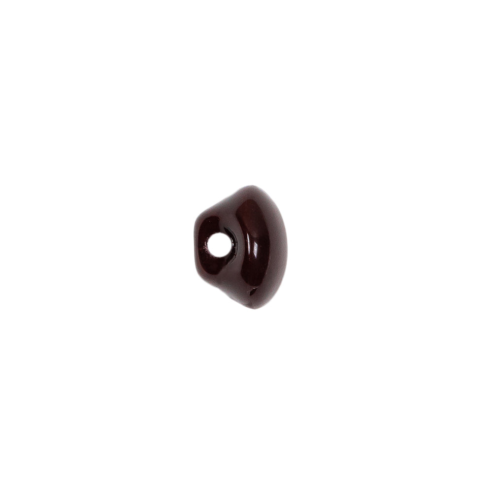 European Brown Half Domed Self Back Glass Button - 16L/10mm Detail