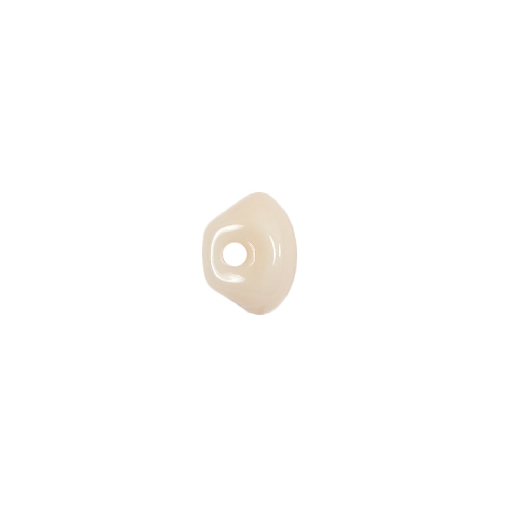 European Beige Half Domed Self Back Glass Button - 16L/10mm Detail