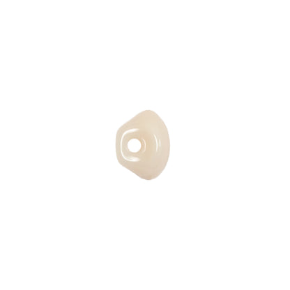 European Beige Half Domed Self Back Glass Button - 16L/10mm Detail