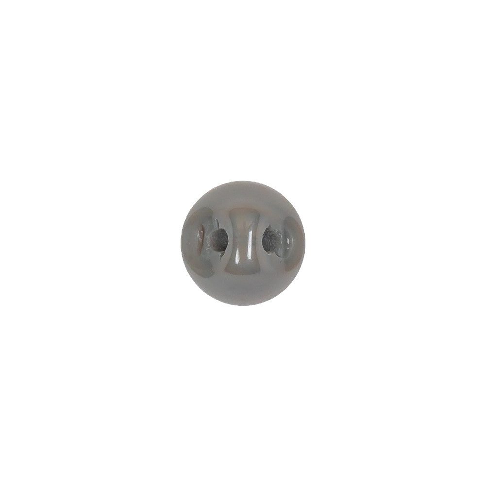 European Dark Gray Half Domed Self Back Glass Button - 16L/10mm