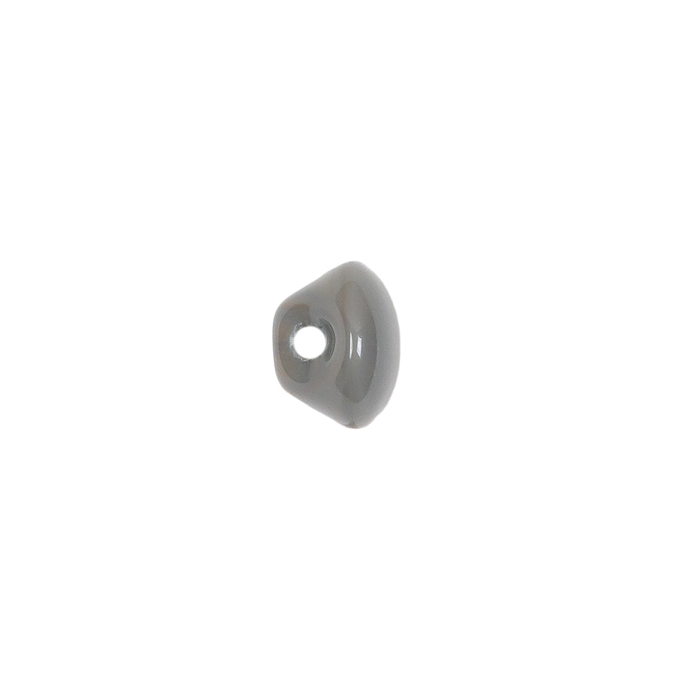 European Dark Gray Half Domed Self Back Glass Button - 16L/10mm Detail