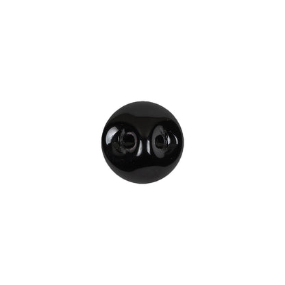 European Black Self Back Glass Button - 18L/11.5mm