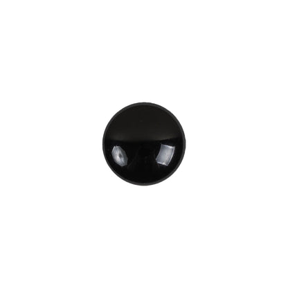 European Black Self Back Glass Button - 18L/11.5mm