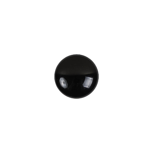 European Black Self Back Glass Button - 18L/11.5mm