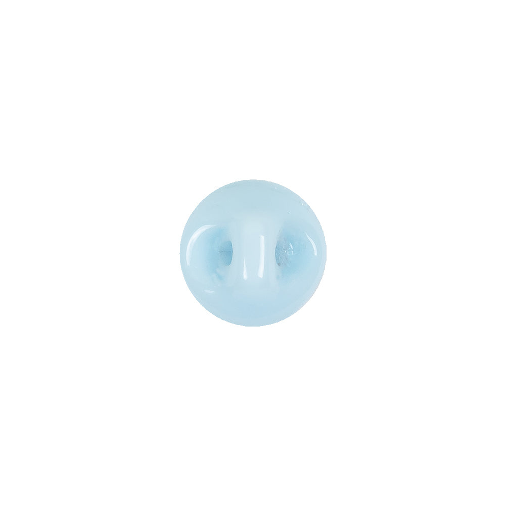 European Baby Blue Self Back Glass Button - 18L/11.5mm