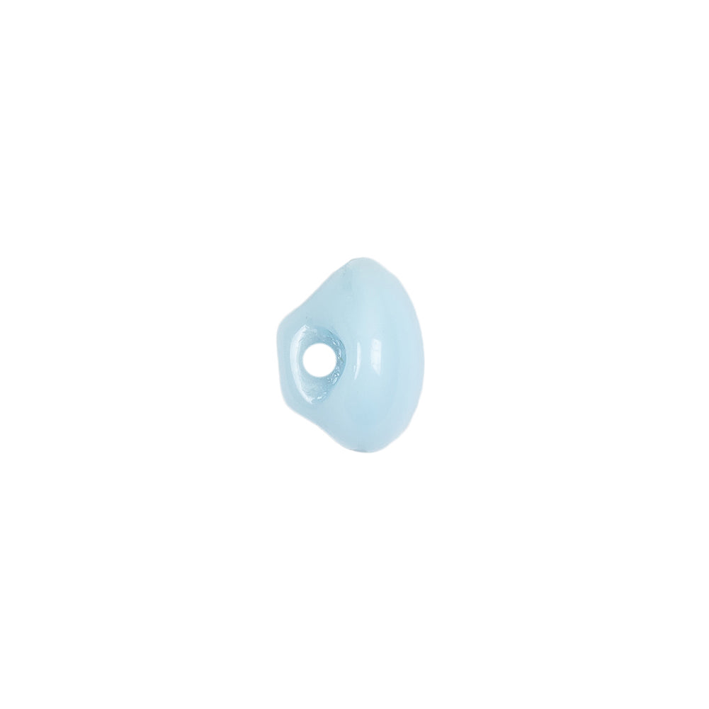 European Baby Blue Self Back Glass Button - 18L/11.5mm Detail