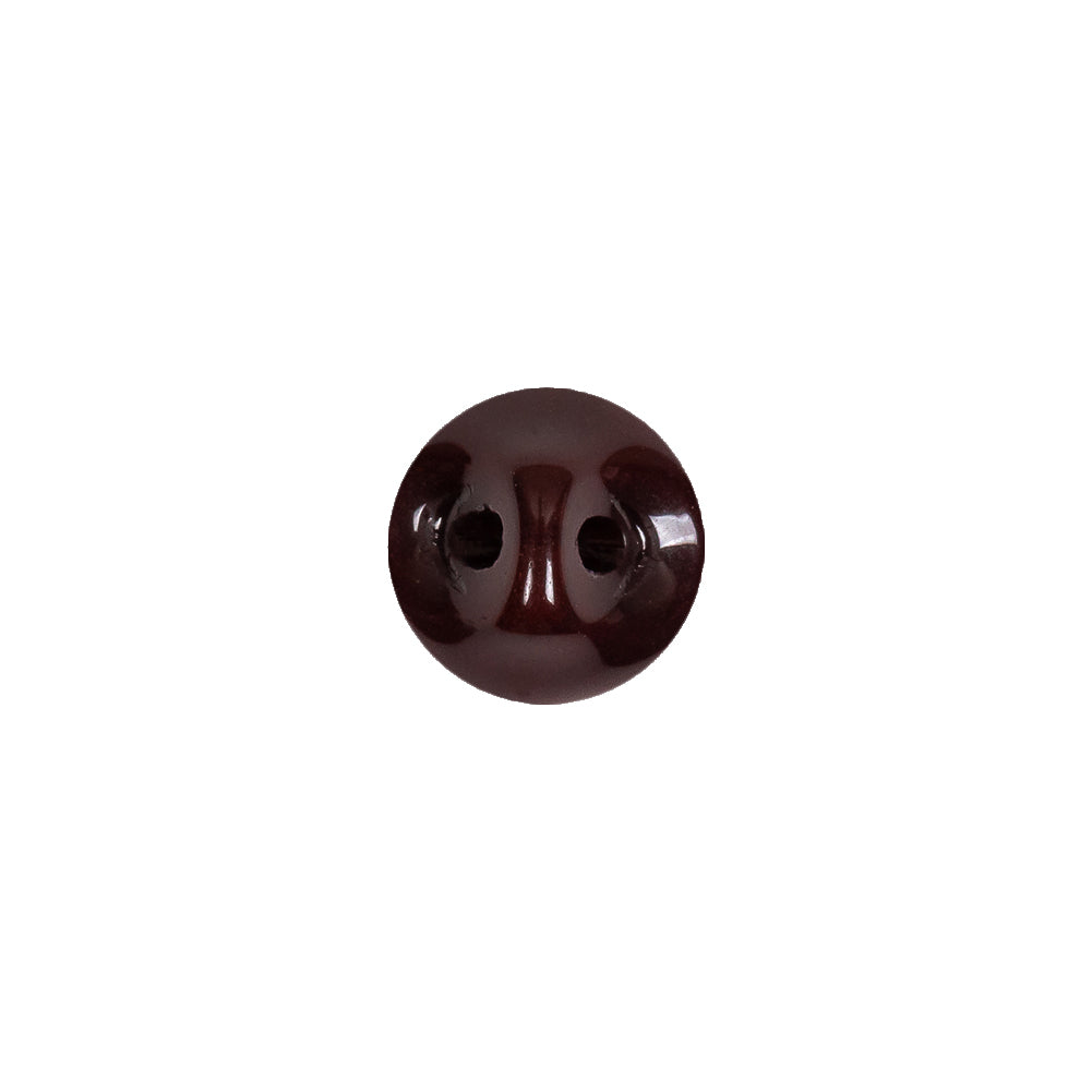 European Brown Self Back Glass Button - 18L/11.5mm