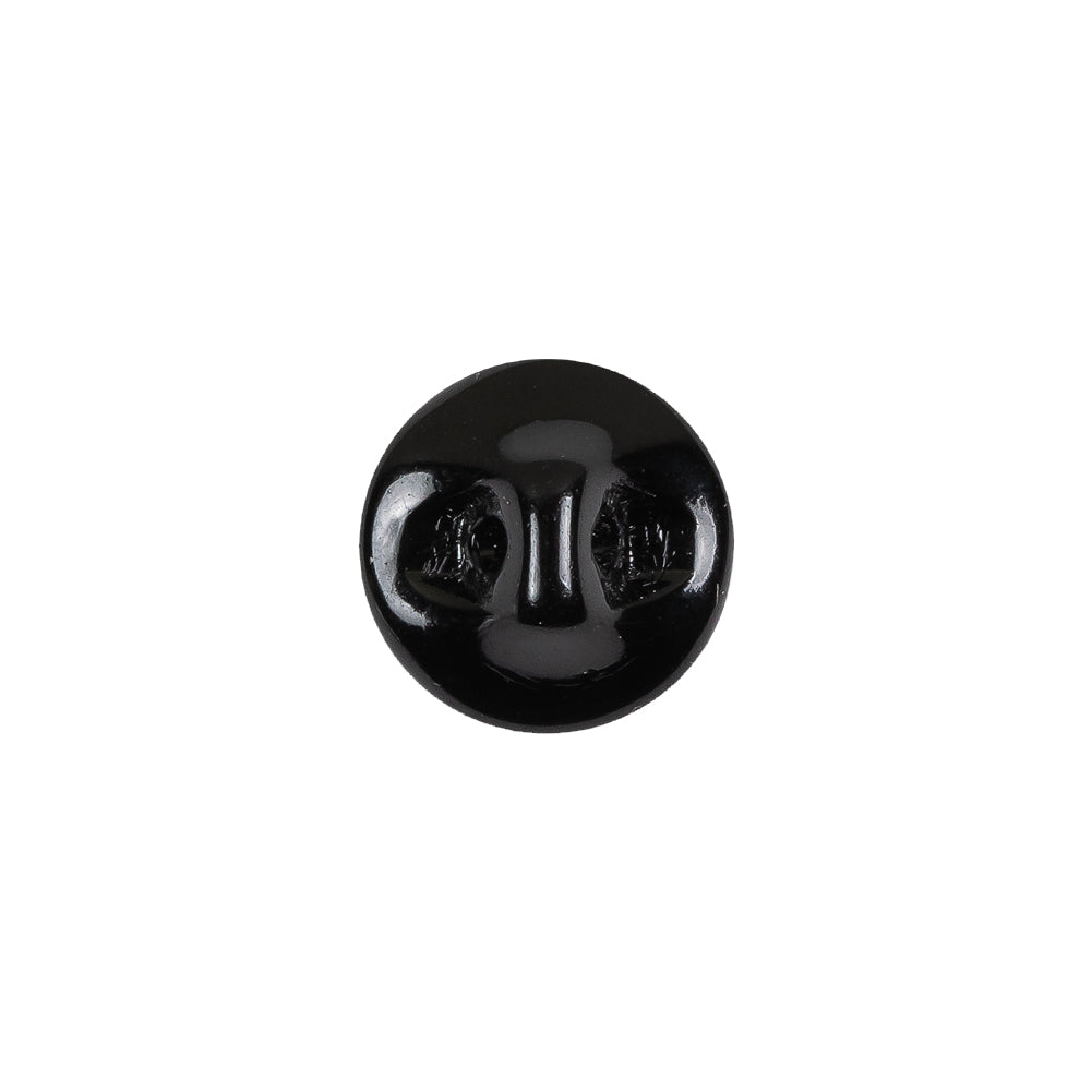 European Black Self Back Glass Button - 20L/12.5mm