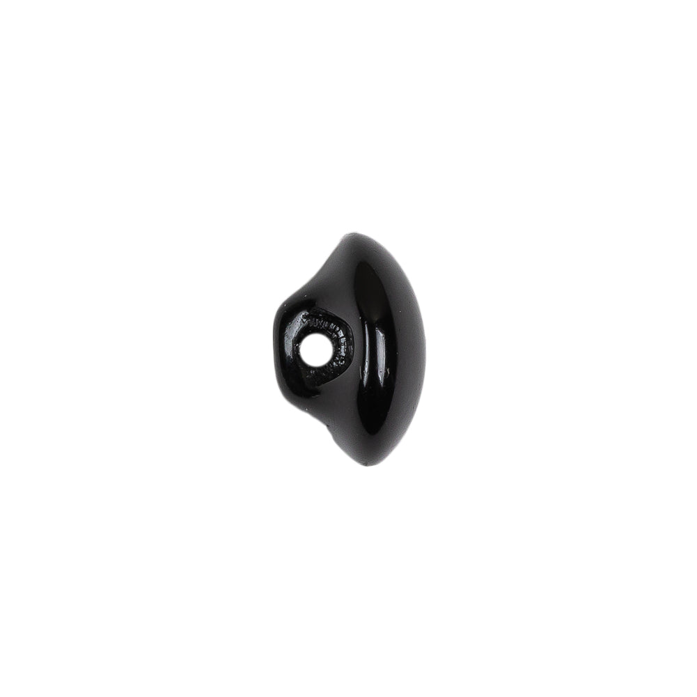 European Black Self Back Glass Button - 20L/12.5mm Detail