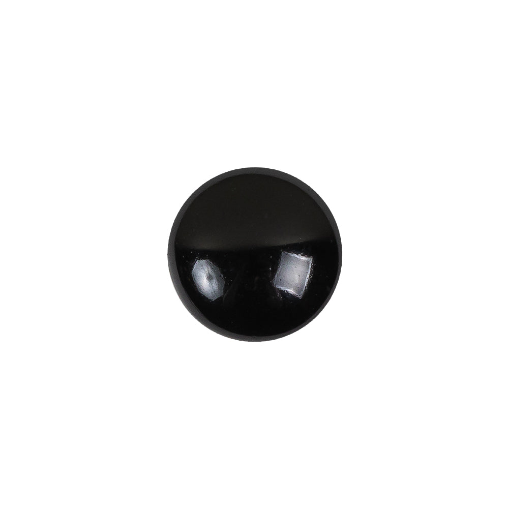 European Black Self Back Glass Button - 20L/12.5mm