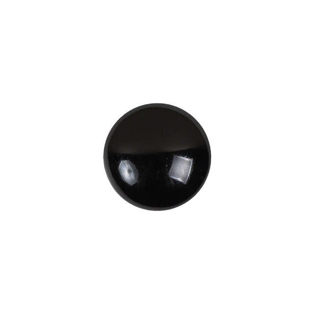 European Black Self Back Glass Button - 20L/12.5mm