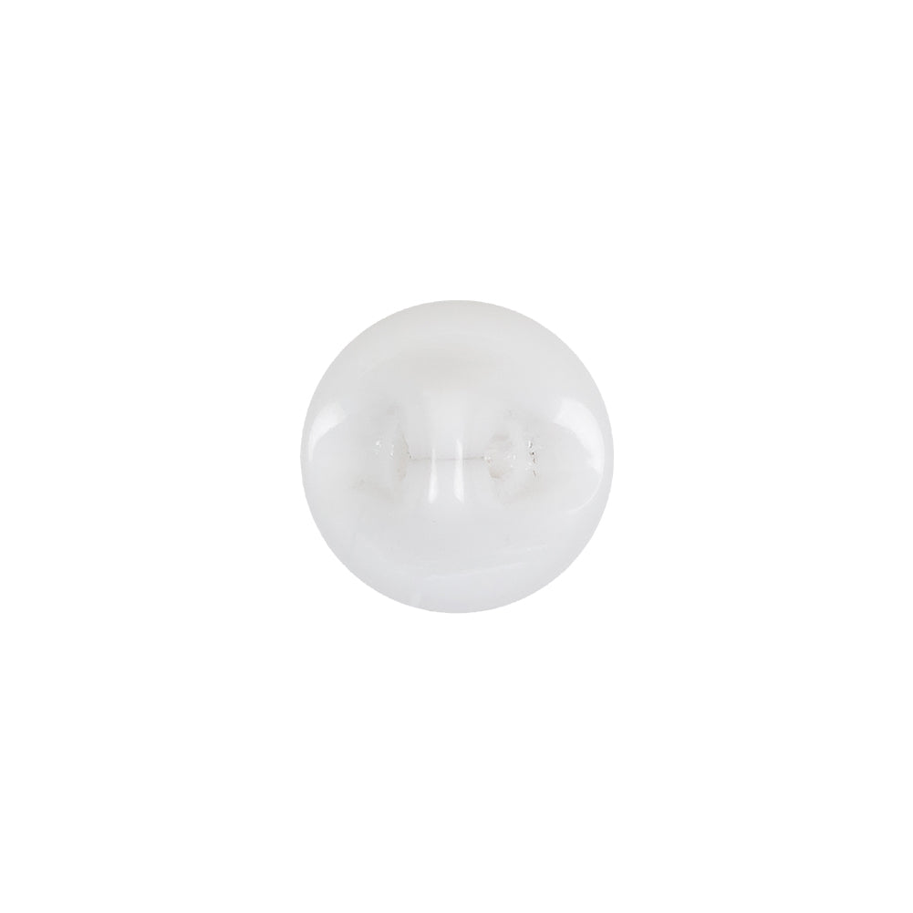 European White Self Back Glass Button - 20L/12.5mm