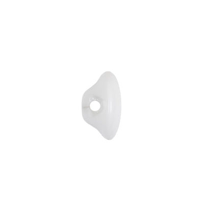 European White Self Back Glass Button - 20L/12.5mm Detail