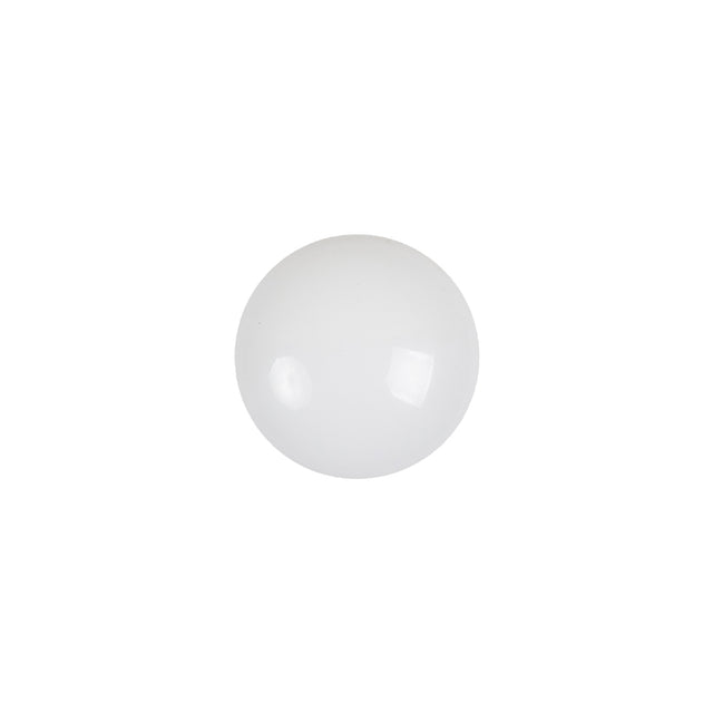European White Self Back Glass Button - 20L/12.5mm
